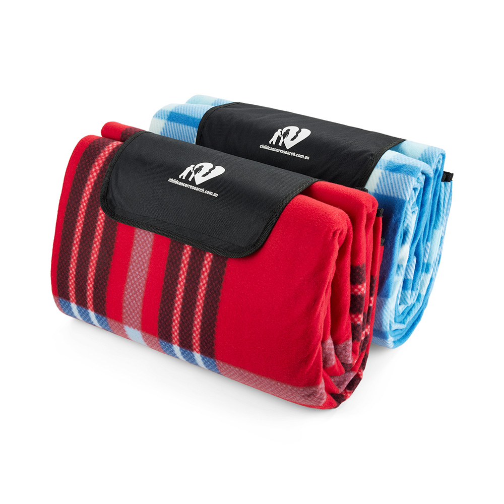 red and blue picnic blankets